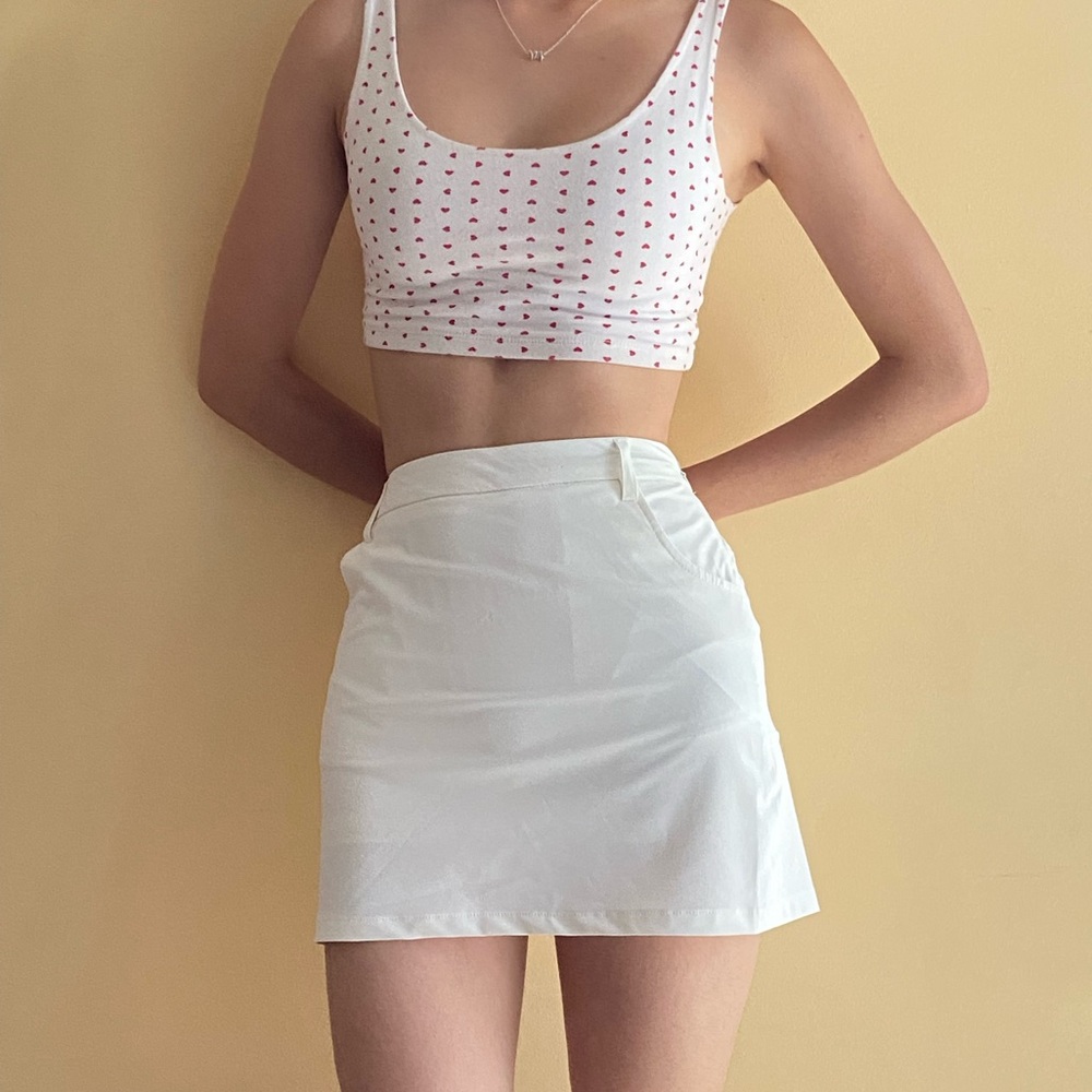 White Bear White Golf Mini Skirt